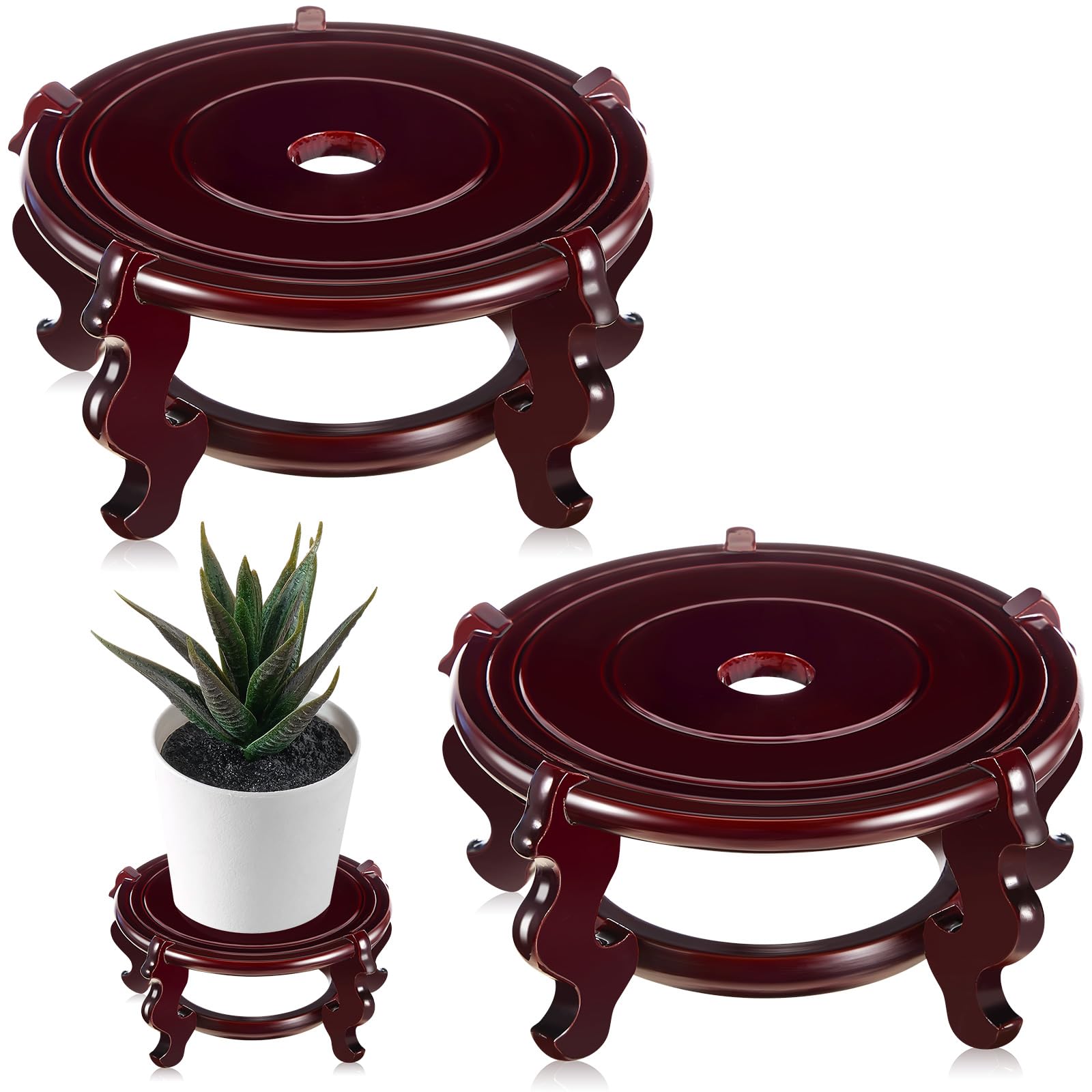 Amazon.com: Geetery 2 Pcs 4 to 12 in Wooden Plant Stands Indoor